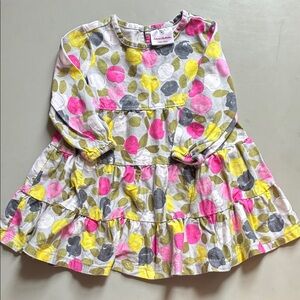 Hanna Andersson Pink and Yellow Floral Baby Dress